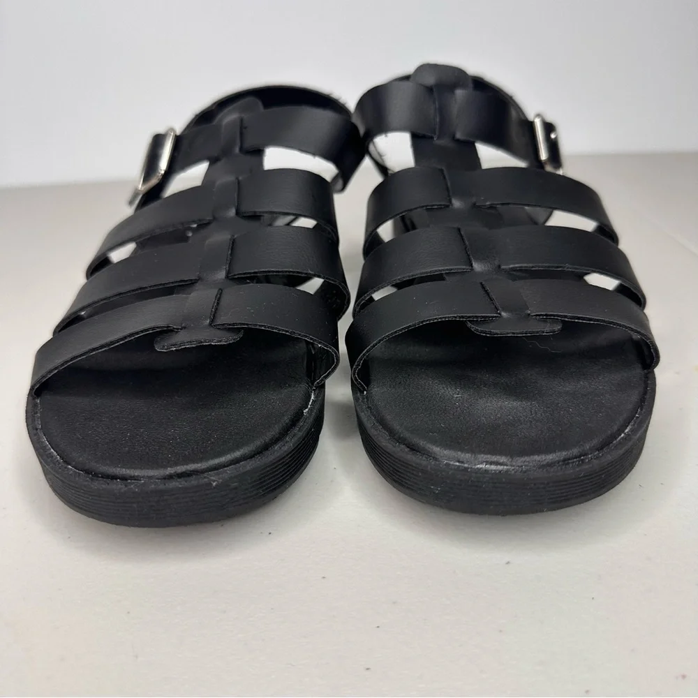Jellypop Strappy Sandal Women’s Size 8 M Black Fisherman Gladiator Faux Leather - Picture 3 of 9